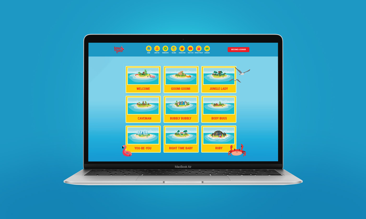 Screenshot of the Love Land website homepage