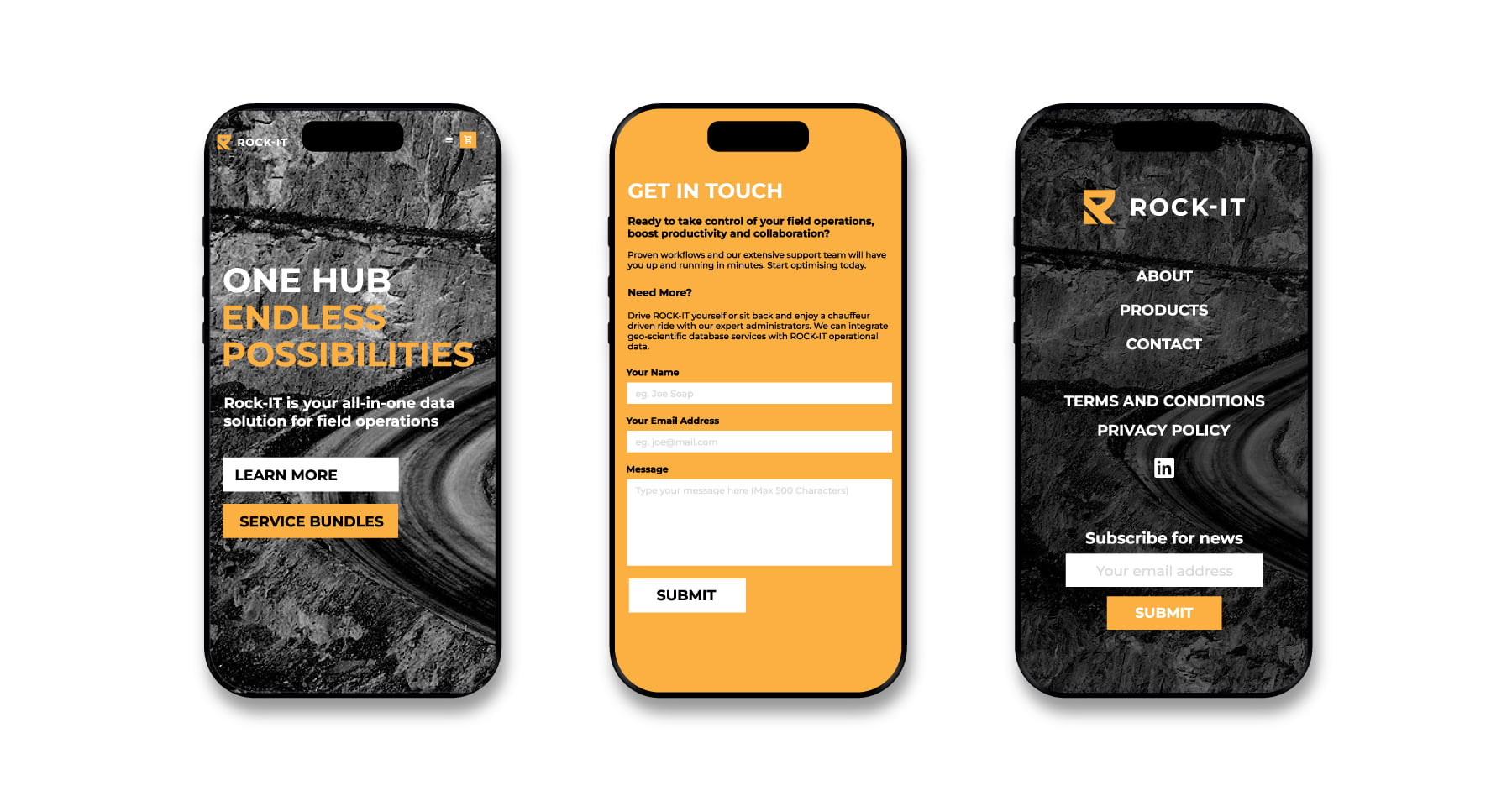 Screenshot of the Rock-IT Cloud website homepage