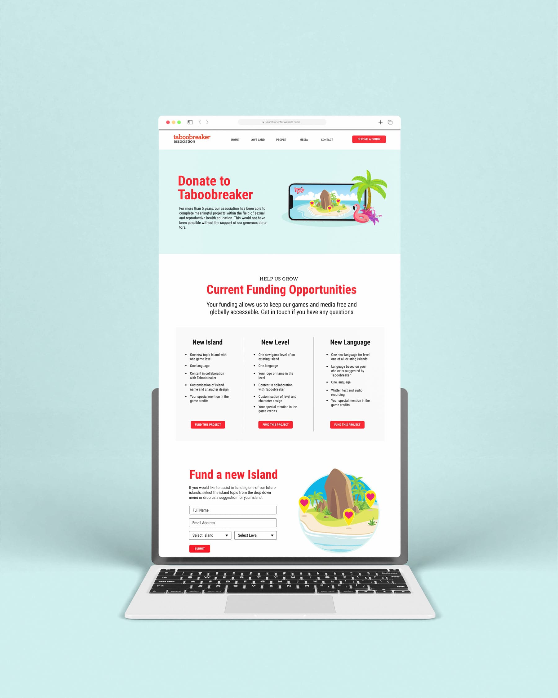 Screenshot of the Taboobreaker website